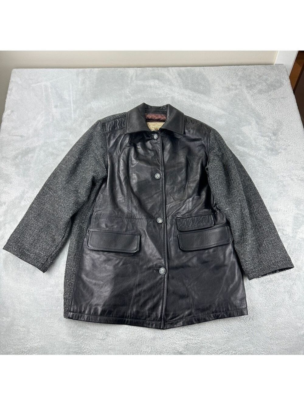 Howie & Son RARE VTG Men's Size Medium Genuine Ovine Black Leather Made in Spain